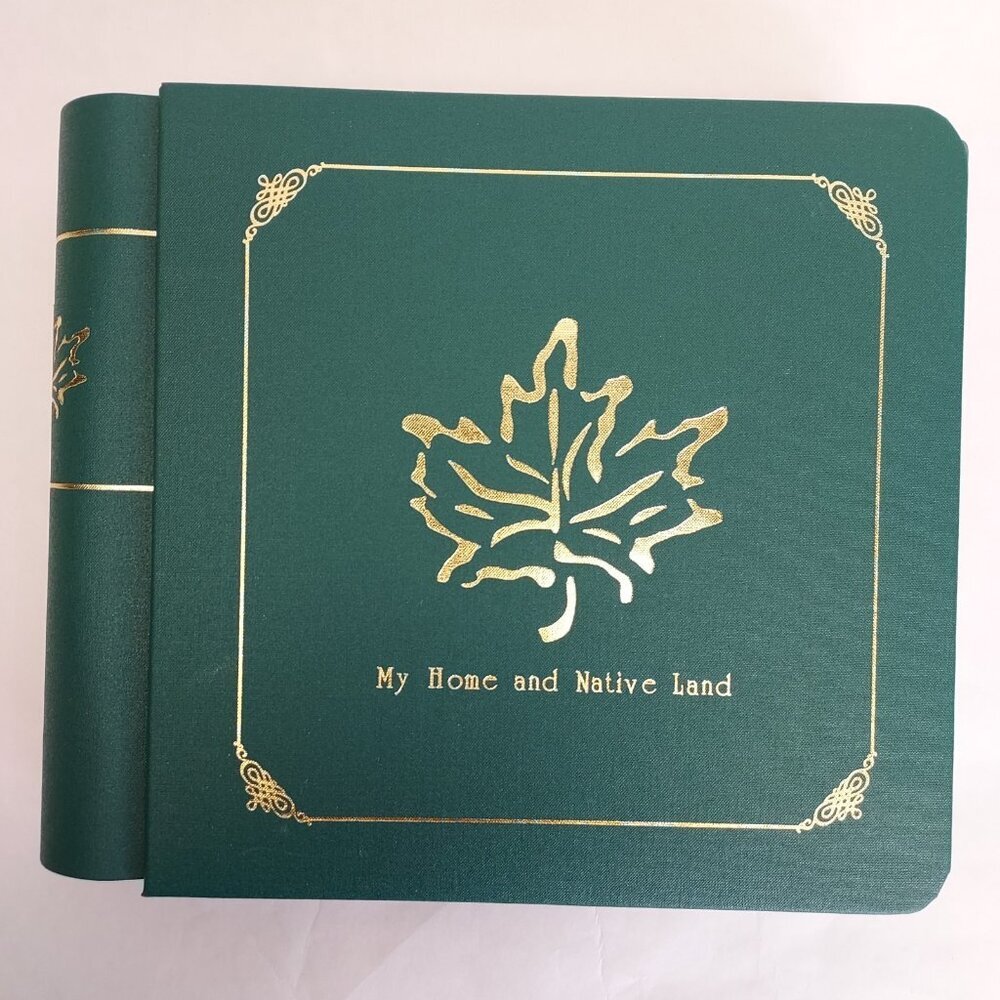 Creative Memories 7x7 Green Scrapbook Album w/ pages Gold Foil Maple Leaf Canada